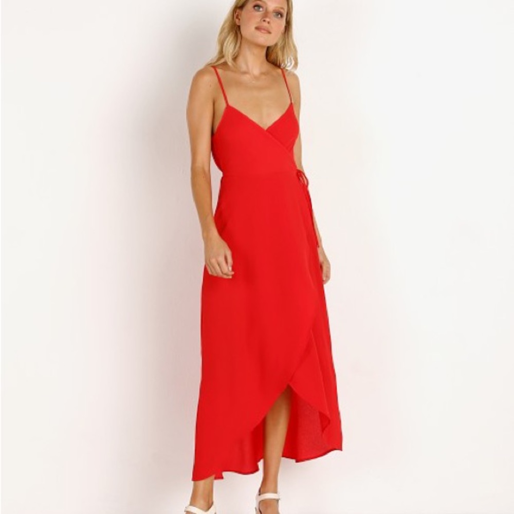 Show Me Your Mumu Meghan Wrap Dress Red | Size Small | Like New